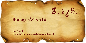 Berey Évald névjegykártya